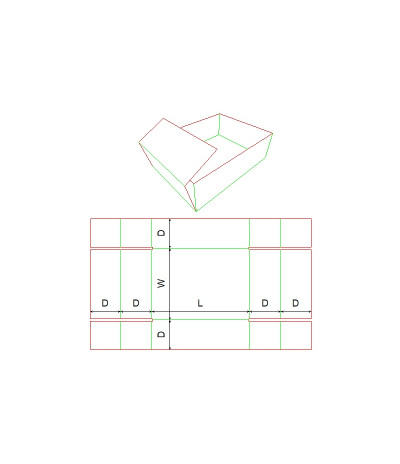 Fefco 0454 - Ilgis mm  x plotis mm  x aukštis mm