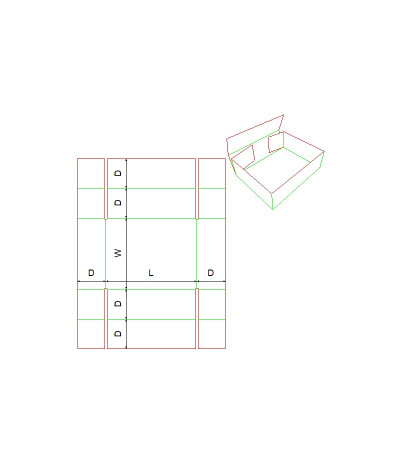 Fefco 0455 - Ilgis mm  x plotis mm  x aukštis mm