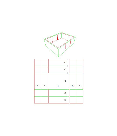Fefco 0456- Ilgis mm  x plotis mm  x aukštis mm