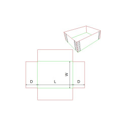 Fefco 0458 - Ilgis mm  x plotis mm  x aukštis mm