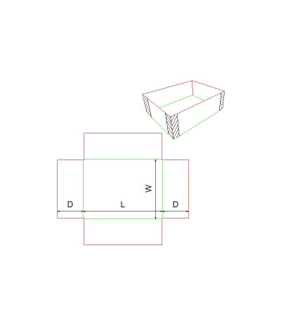 Fefco 0458 - Ilgis mm  x plotis mm  x aukštis mm