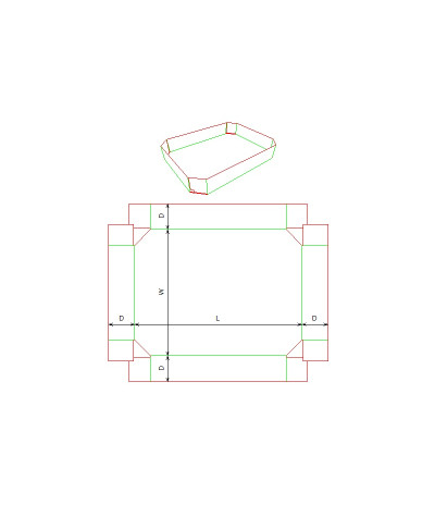 Fefco 0459 - Ilgis mm  x plotis mm  x aukštis mm