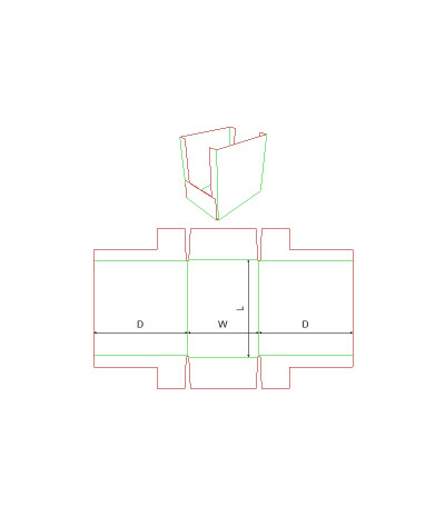 Fefco 0460-Style B  - Ilgis mm  x plotis mm  x aukštis mm