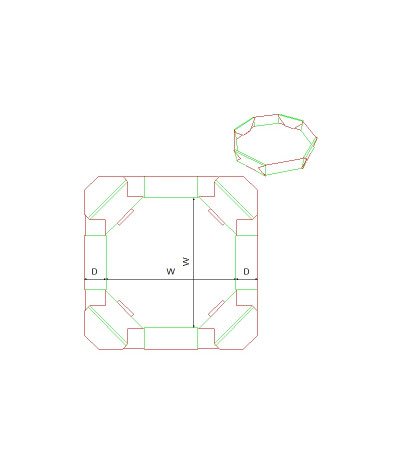 Fefco 0498 - Ilgis mm  x plotis mm  x aukštis mm