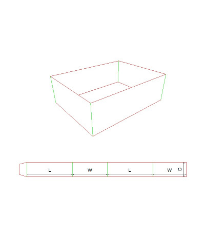 Fefco 0501 - Ilgis mm  x plotis mm  x aukštis mm