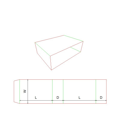 Fefco 0502 - Ilgis mm  x plotis mm  x aukštis mm