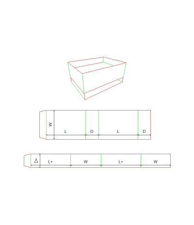 Fefco 0504 - Ilgis mm  x plotis mm  x aukštis mm