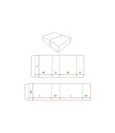 Fefco 0505 - Ilgis mm  x plotis mm  x aukštis mm
