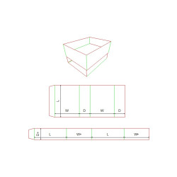 Fefco 0507 - Ilgis mm  x plotis mm  x aukštis mm
