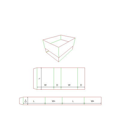 Fefco 0507 - Ilgis mm  x plotis mm  x aukštis mm