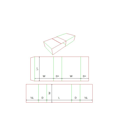 Fefco 0509 - Ilgis mm  x plotis mm  x aukštis mm