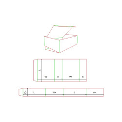 Fefco 0510 - Ilgis mm  x plotis mm  x aukštis mm