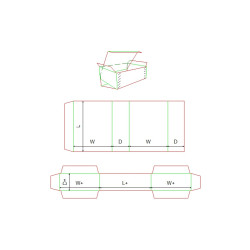 Fefco 0511 - Ilgis mm  x plotis mm  x aukštis mm