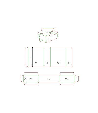 Fefco 0511 - Ilgis mm  x plotis mm  x aukštis mm