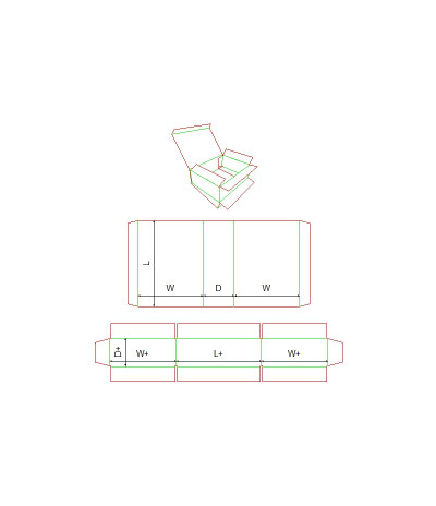 Fefco 0512 - Ilgis mm  x plotis mm  x aukštis mm