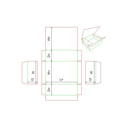 Fefco 0601 - Ilgis mm  x plotis mm  x aukštis mm