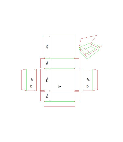 Fefco 0601 - Ilgis mm  x plotis mm  x aukštis mm