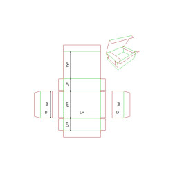 Fefco 0602 - Ilgis mm  x plotis mm  x aukštis mm
