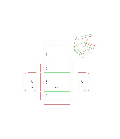 Fefco 0602 - Ilgis mm  x plotis mm  x aukštis mm