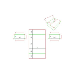 Fefco 0605 - Ilgis mm  x plotis mm  x aukštis mm