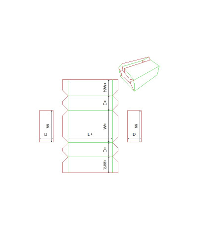 Fefco 0606 - Ilgis mm  x plotis mm  x aukštis mm