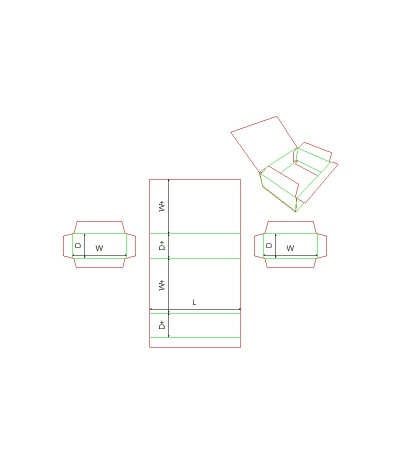 Fefco 0607 - Ilgis mm  x plotis mm  x aukštis mm