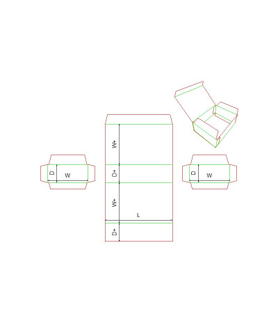 Fefco 0608 - Ilgis mm  x plotis mm  x aukštis mm