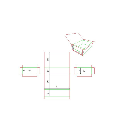 Fefco 0610 - Ilgis mm  x plotis mm  x aukštis mm