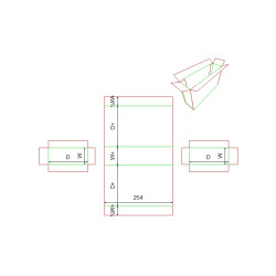 Fefco 0620 - Ilgis mm  x plotis mm  x aukštis mm