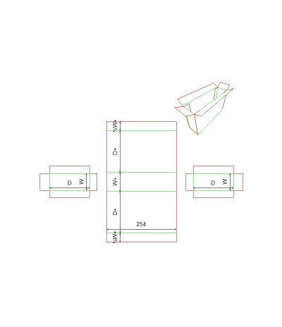 Fefco 0620 - Ilgis mm  x plotis mm  x aukštis mm