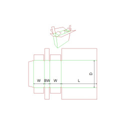 Fefco 0621 - Ilgis mm  x plotis mm  x aukštis mm