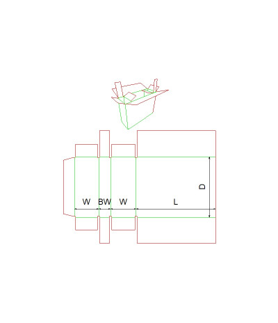 Fefco 0621 - Ilgis mm  x plotis mm  x aukštis mm