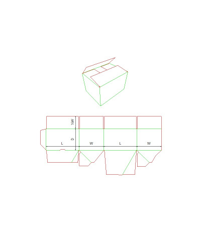 Fefco 0701 - Ilgis mm  x plotis mm  x aukštis mm
