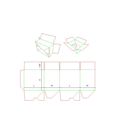Fefco 0711 - Ilgis mm  x plotis mm  x aukštis mm