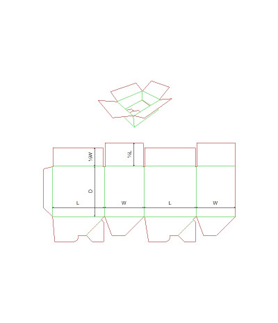 Fefco 0712 - Ilgis mm  x plotis mm  x aukštis mm