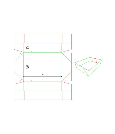 Fefco 0718- Ilgis mm  x plotis mm  x aukštis mm