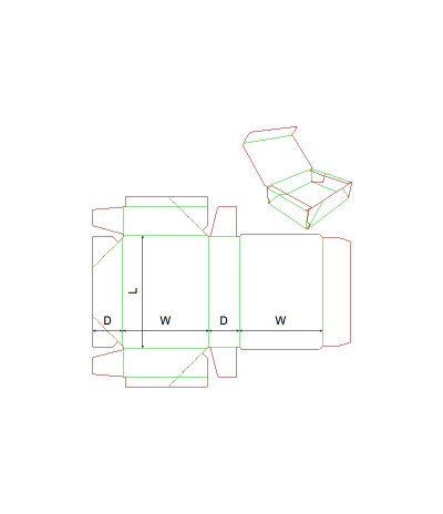Fefco 0747 Ilgis mm  x plotis mm  x aukštis mm
