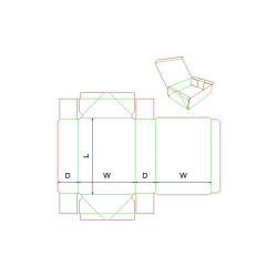 Fefco 0748 Ilgis mm  x plotis mm  x aukštis mm