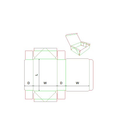 Fefco 0748 Ilgis mm  x plotis mm  x aukštis mm