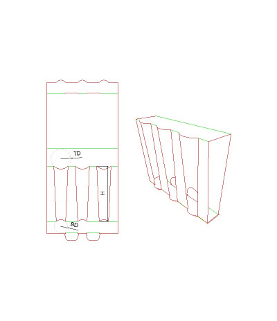 Fefco 0752 Ilgis mm  x plotis mm  x aukštis mm