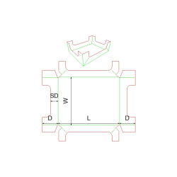 Fefco 0770 Ilgis mm  x plotis mm  x aukštis mm