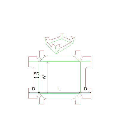 Fefco 0770 Ilgis mm  x plotis mm  x aukštis mm