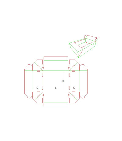 Fefco 0773 Ilgis mm  x plotis mm  x aukštis mm
