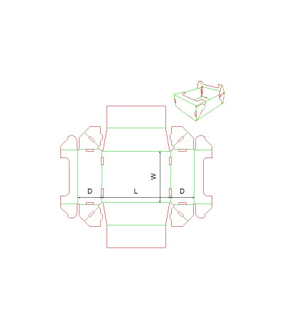 Fefco 0774 Ilgis mm  x plotis mm  x aukštis mm