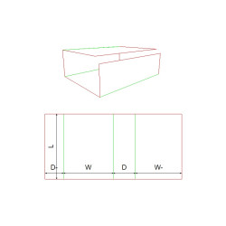 Fefco 0906 Ilgis mm  x plotis mm  x aukštis mm