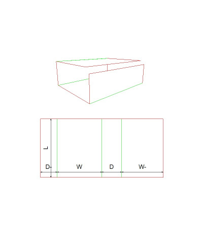 Fefco 0906 Ilgis mm  x plotis mm  x aukštis mm