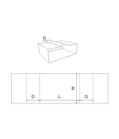Fefco 0907 Ilgis mm  x plotis mm  x aukštis mm
