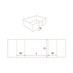 Fefco 0908 Ilgis mm  x plotis mm  x aukštis mm