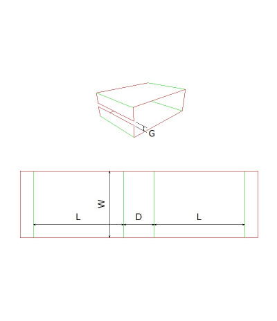 Fefco 0909 Ilgis mm  x plotis mm  x aukštis mm