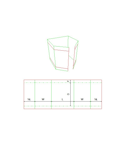 Fefco 0913 Ilgis mm  x plotis mm  x aukštis mm